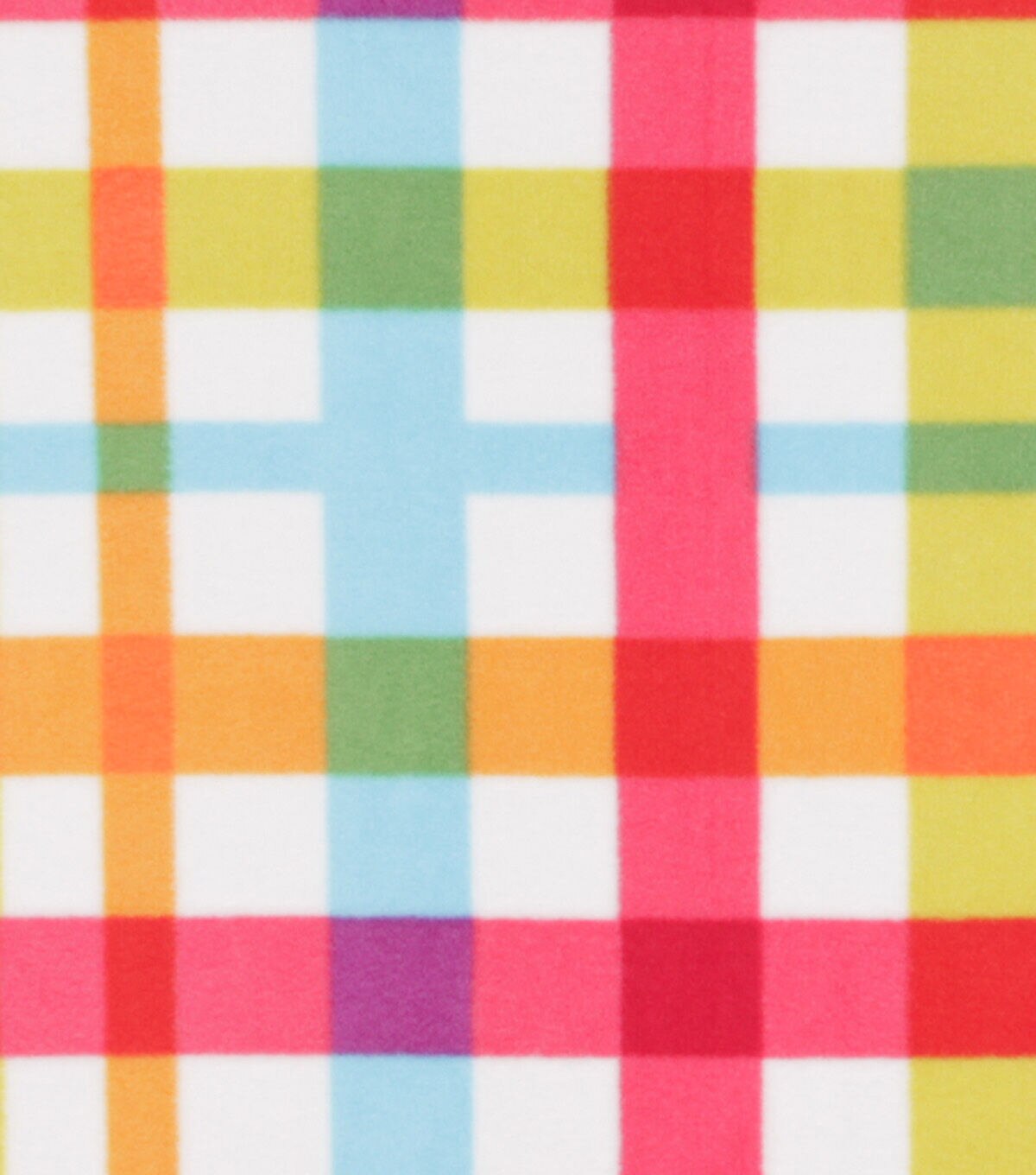Multicolor Plaid Anti Pill Fleece Fabric by POP!