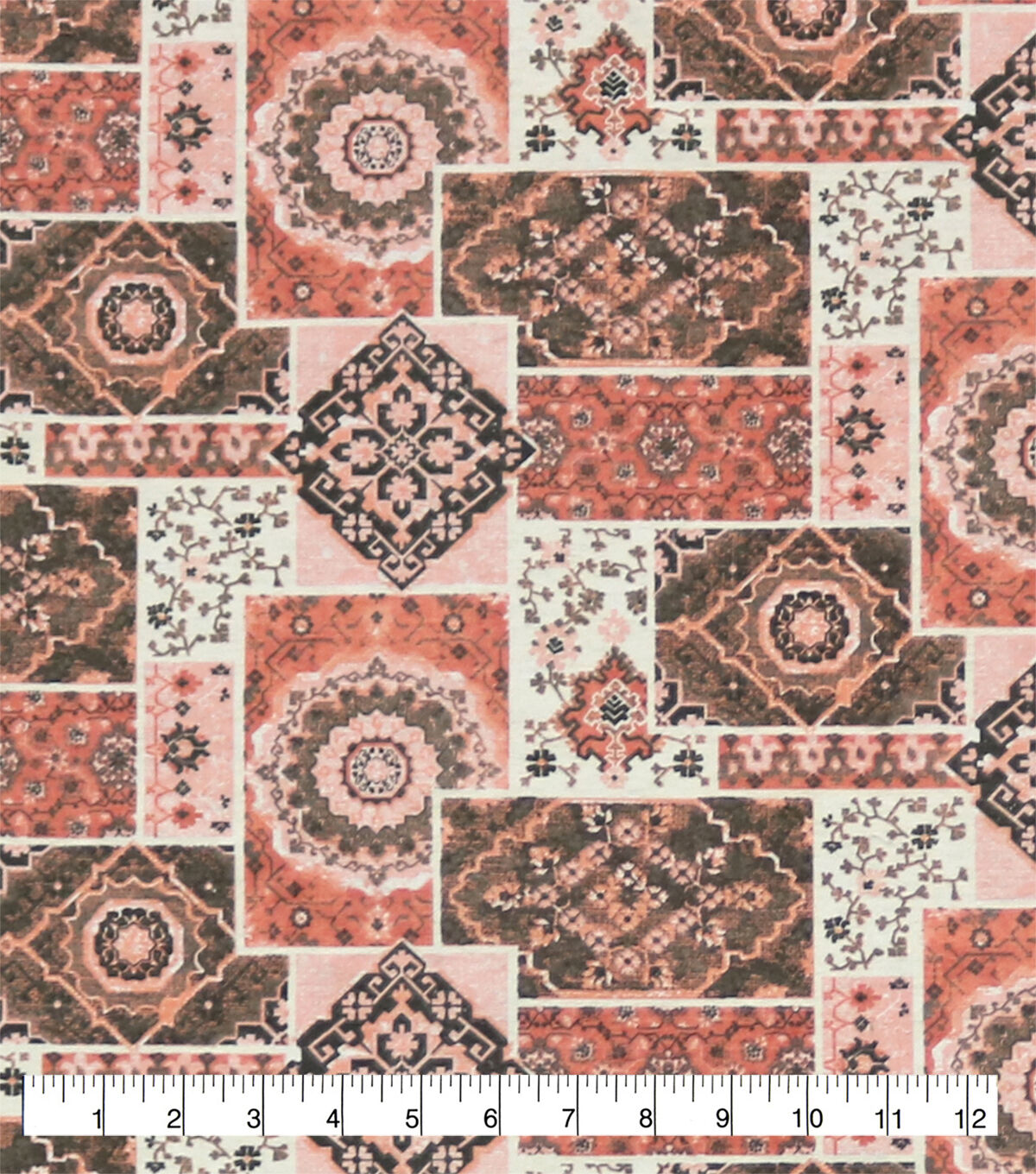 Pink Antique Rug Blocked Super Snuggle Flannel Fabric