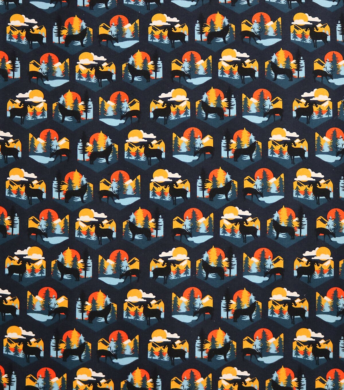 Sunset Wolves Super Snuggle Flannel Fabric