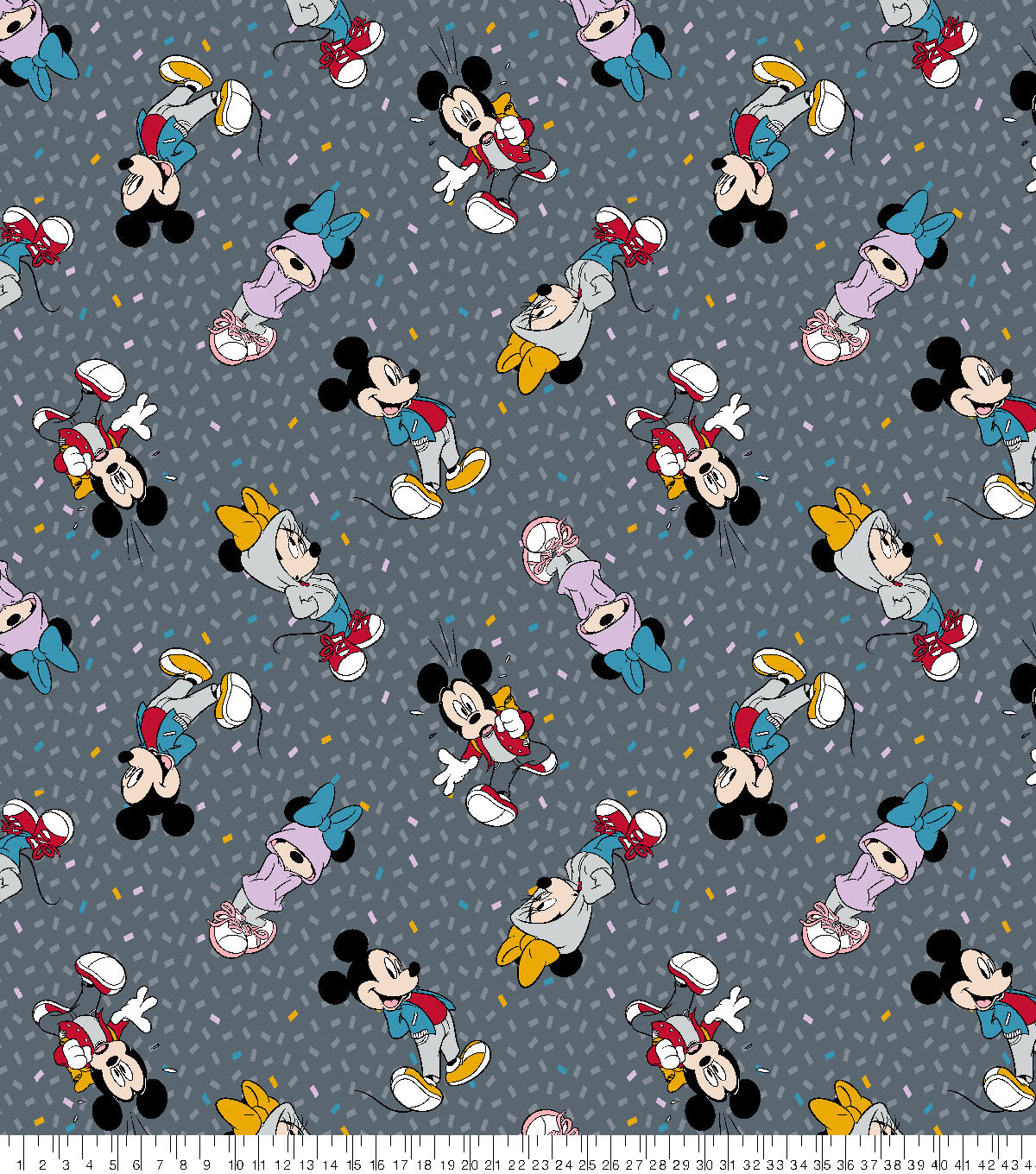 Mickey Minnie Sweatshirt Toss Fleece Fabric