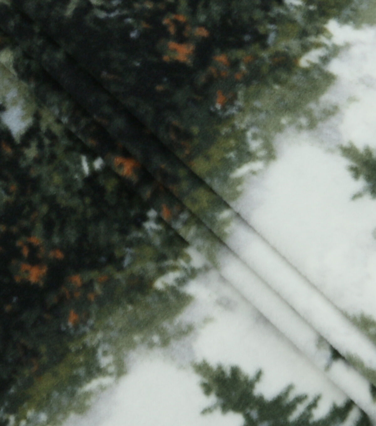 Faded Trees on Green Anti Pill Fleece Fabric