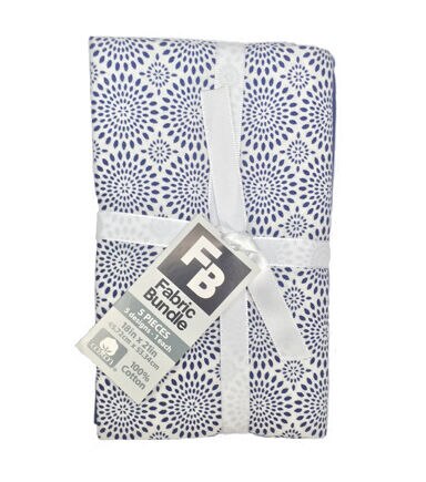 18 x 21 Floral on Navy Cotton Fabric Quarters 5ct by Keepsake Calico