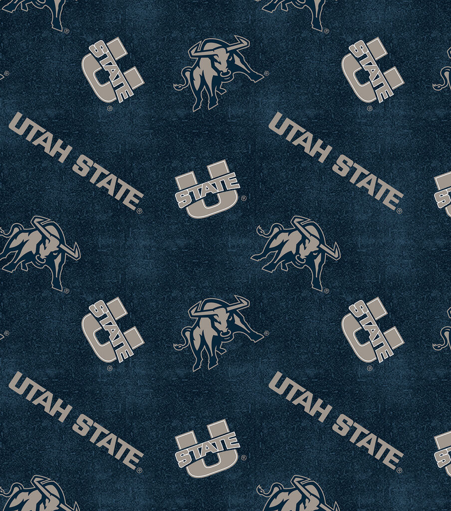 Utah State University Aggies Flannel Fabric Distressed Logo