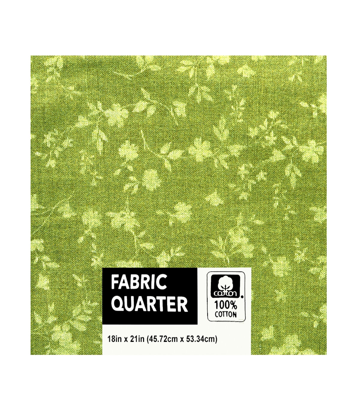 18 x 21 Sage Tonal Floral Cotton Fabric Quarter 1pc by Keepsake Calico