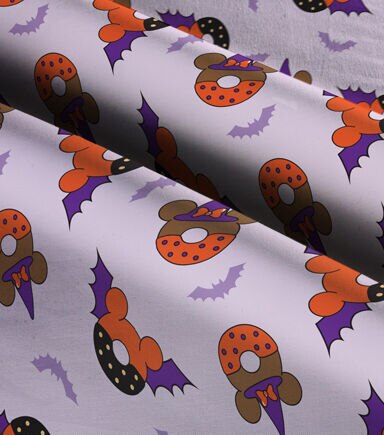 Disney Foods Halloween Donut Cotton Fabric