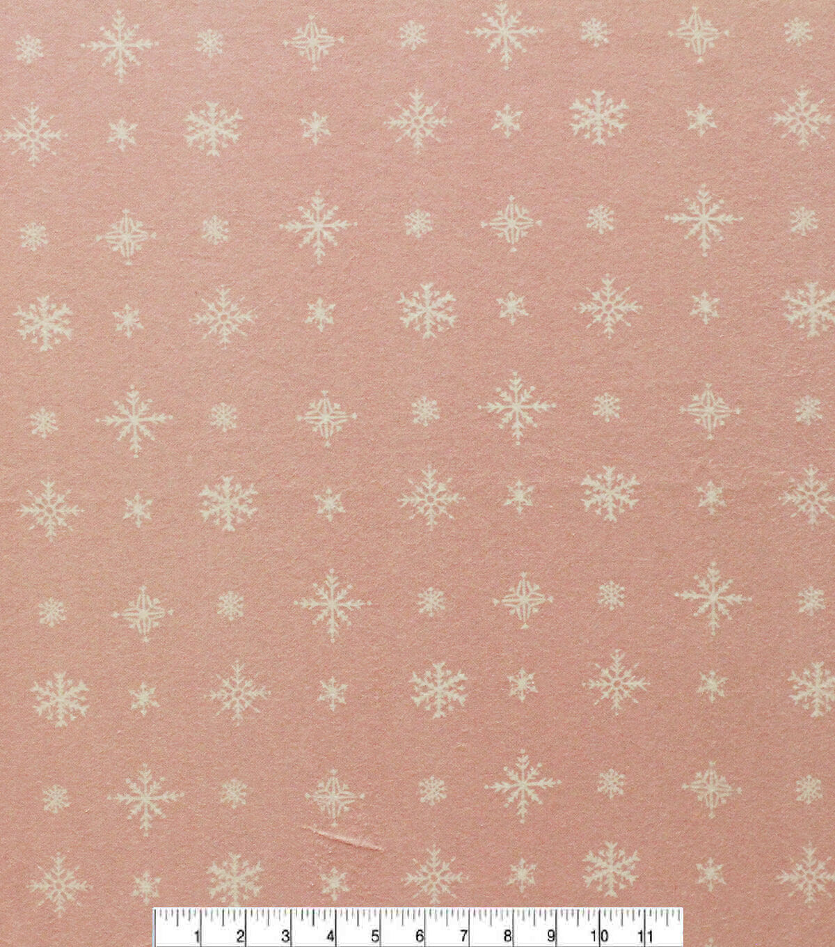 Snowflakes on Pink Super Snuggle Christmas Flannel Fabric