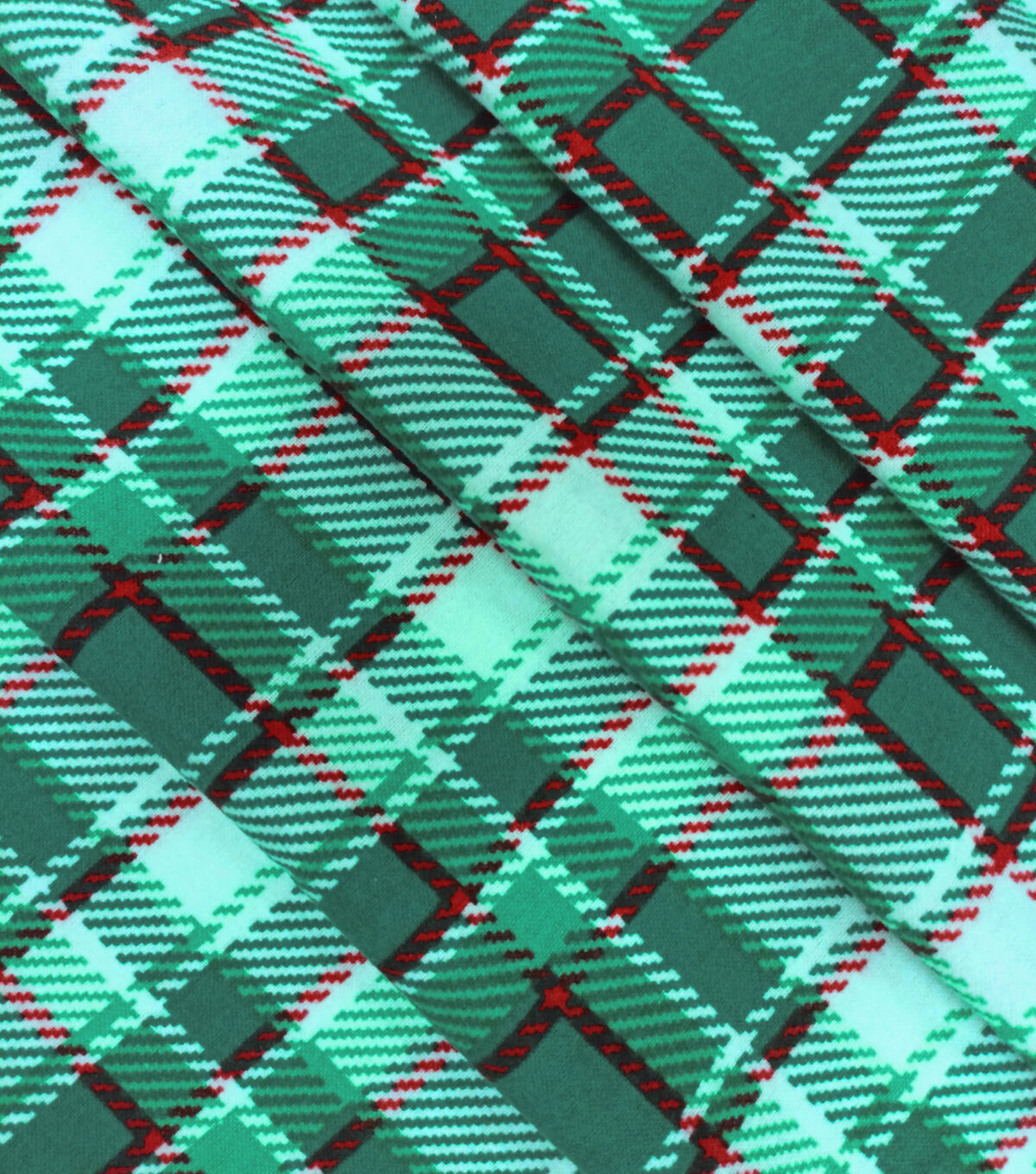 Green Red Plaid Super Snuggle Flannel Fabric