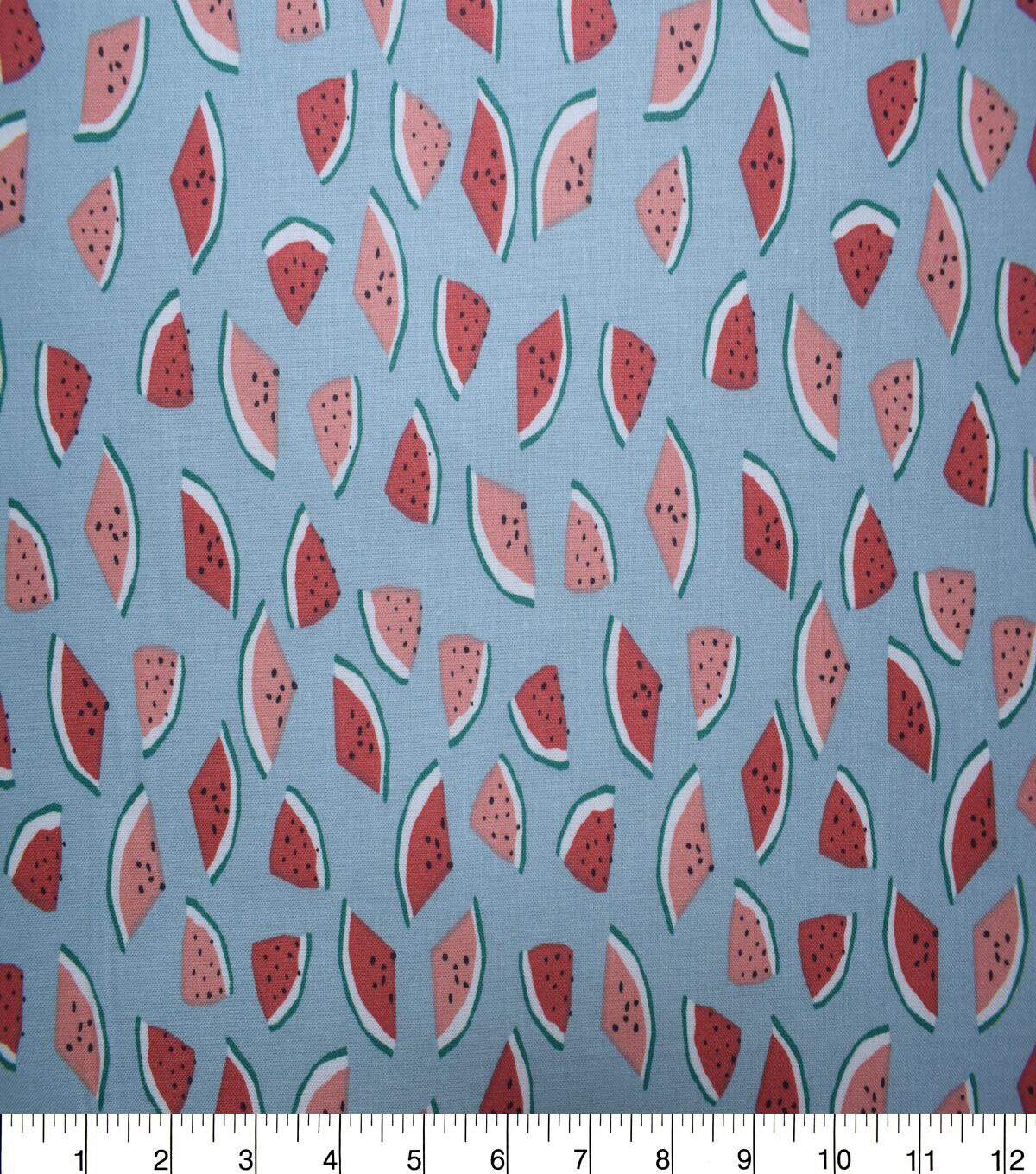Watermelon on Light Blue Quilt Cotton Fabric by Quilter's Showcase