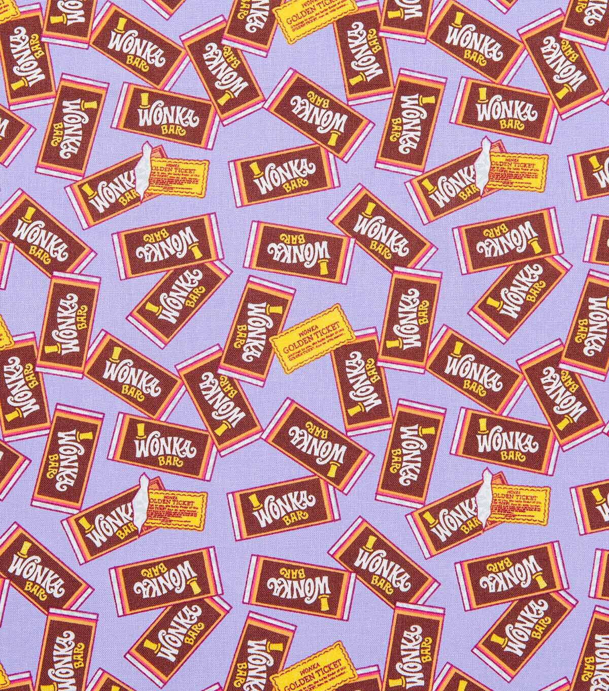 Willy Wonka Wonka Bar Cotton Fabric