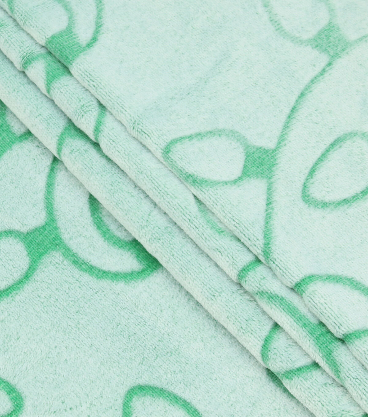 Green Embossed Christmas Lights Sew Lush Fleece Fabric by POP!