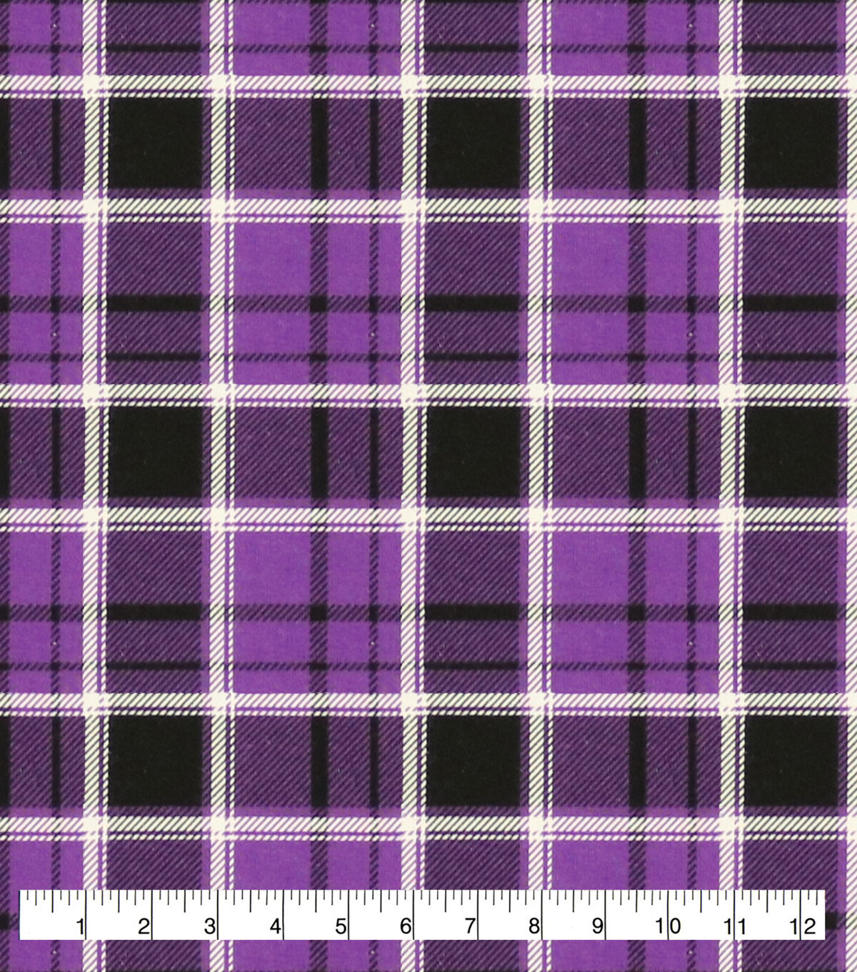 Purple and Black Plaid Super Snuggle Flannel Fabric