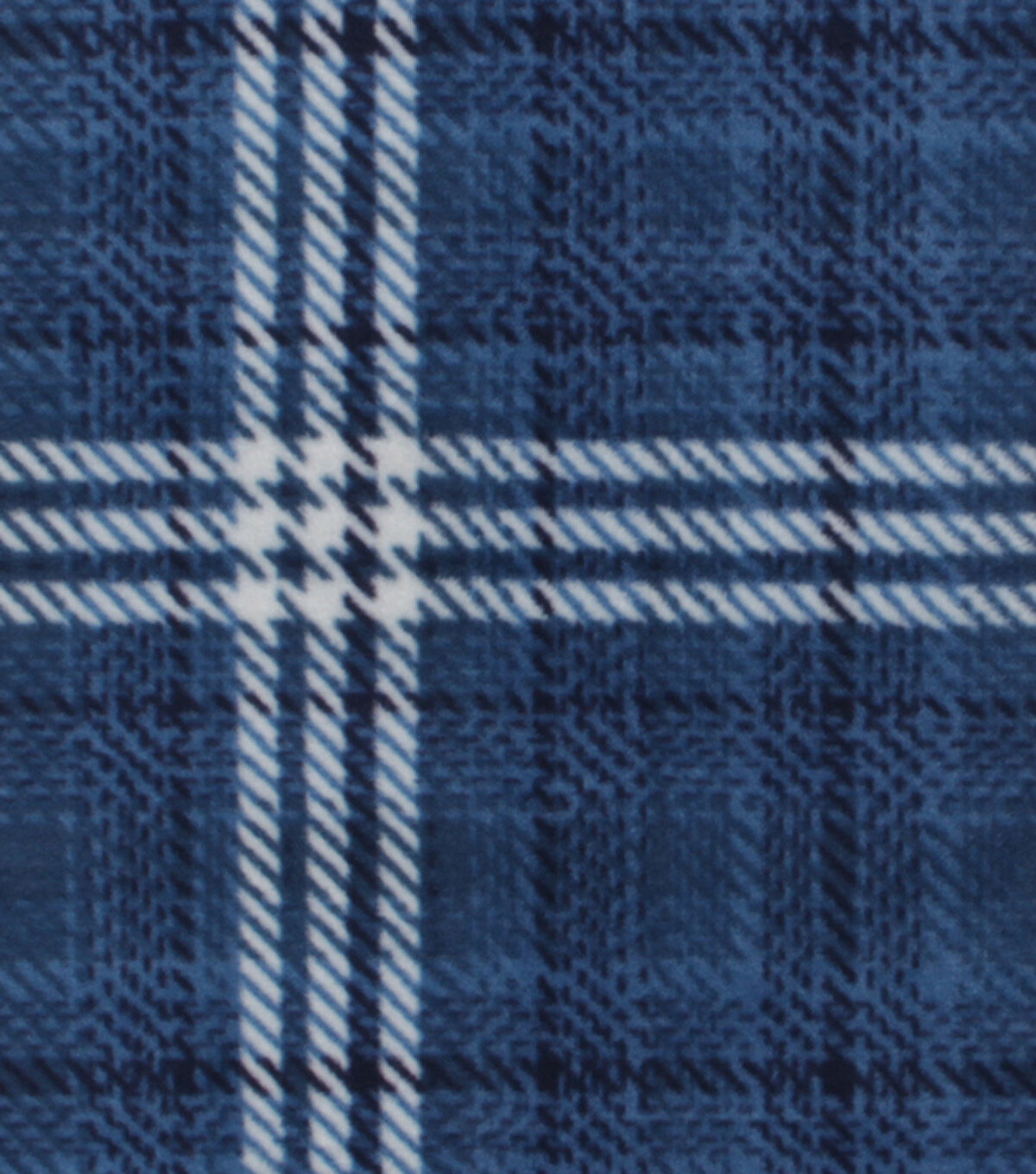 Blue Sweater Plaid Anti Pill Fleece Fabric