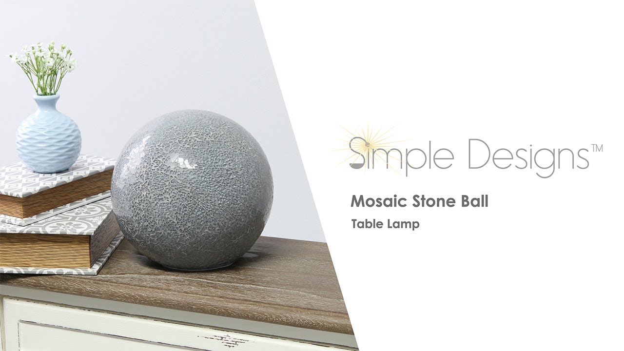All The Rages 1 Light Mosaic Stone Ball Table Lamp