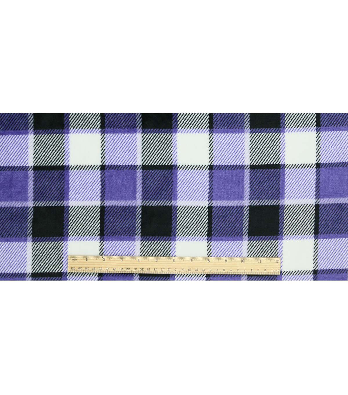 Purple & Black Plaid Sew Lush Fleece Fabric
