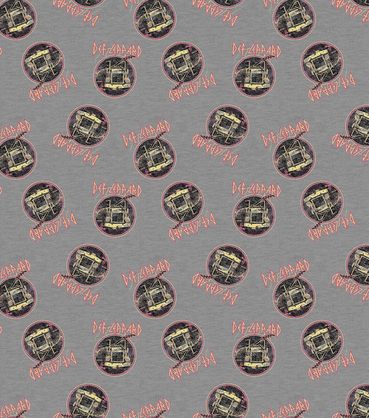 Def Leppard Icon Heathered Cotton Fabric