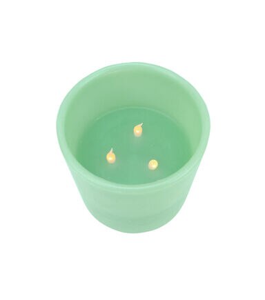 Northlight 6 LED Green 3 Wick Pillar Candle