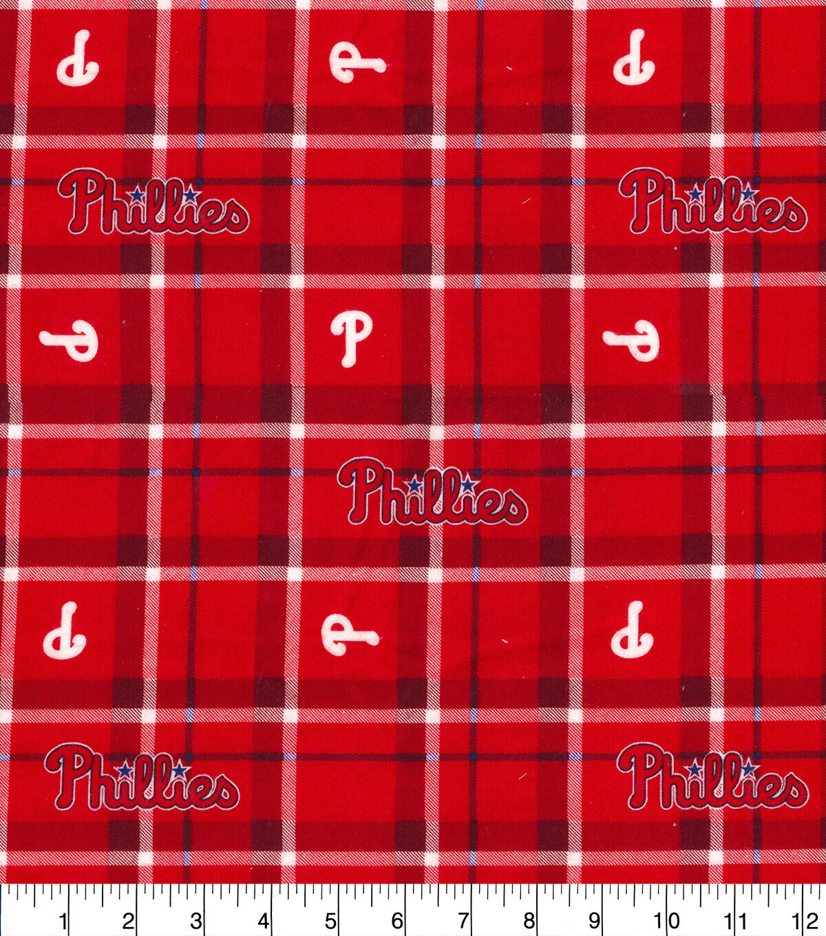 Fabric Traditions Philadelphia Phillies MLB Plaid Flannel Fabric