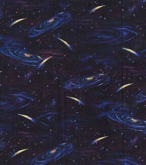 Black Out Of This World Novelty Cotton Fabric