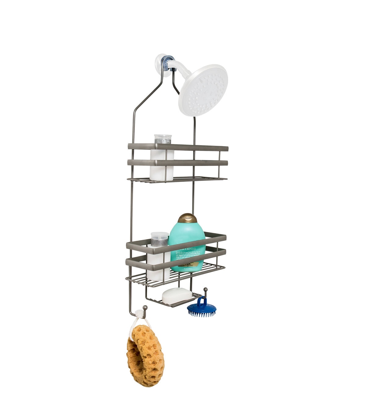 Honey Can Do 11 x 26 Satin Nickel 2 Tier Wire Steel Shower Caddy