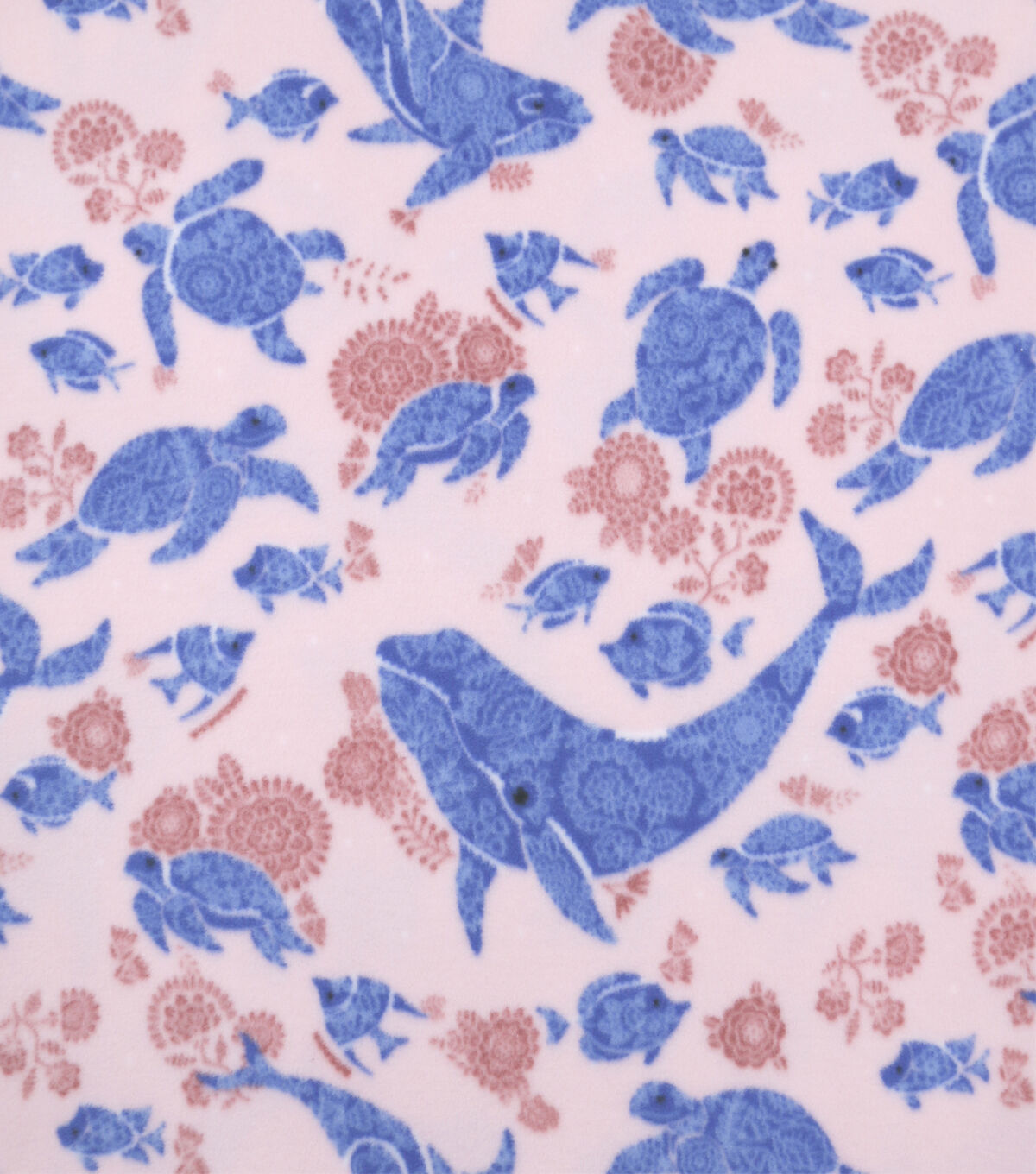 Floral & Ocean Animals Anti Pill Fleece Fabric