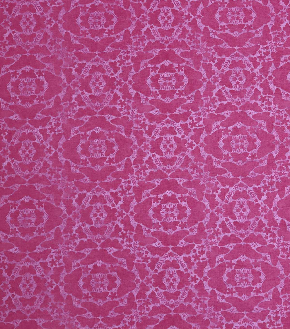 108 Pink Tonal Butterflies Wide Flannel Fabric