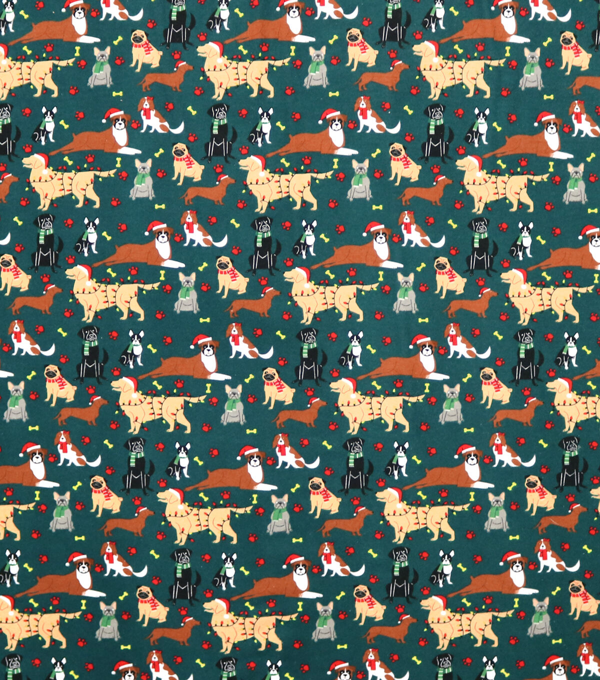 Festive Pups Super Snuggle Christmas Flannel Fabric