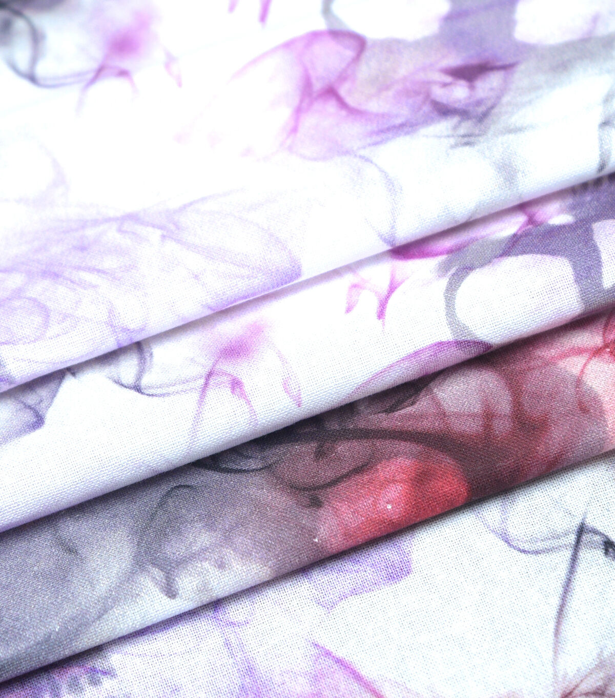 Red & Black Smokey Skulls Cotton Fabric