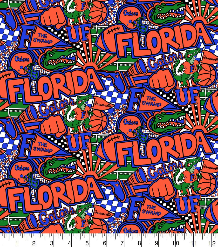 University of Florida Gators Cotton Fabric Pop Art