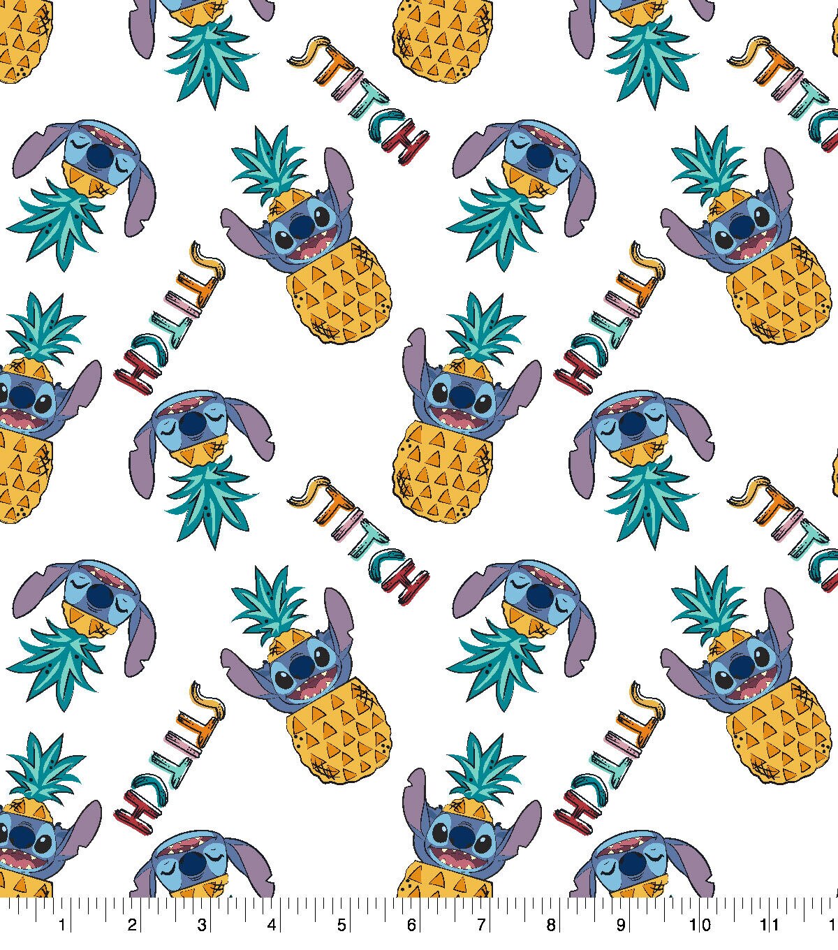 Lilo Stitch In Pineapple Flannel Fabric