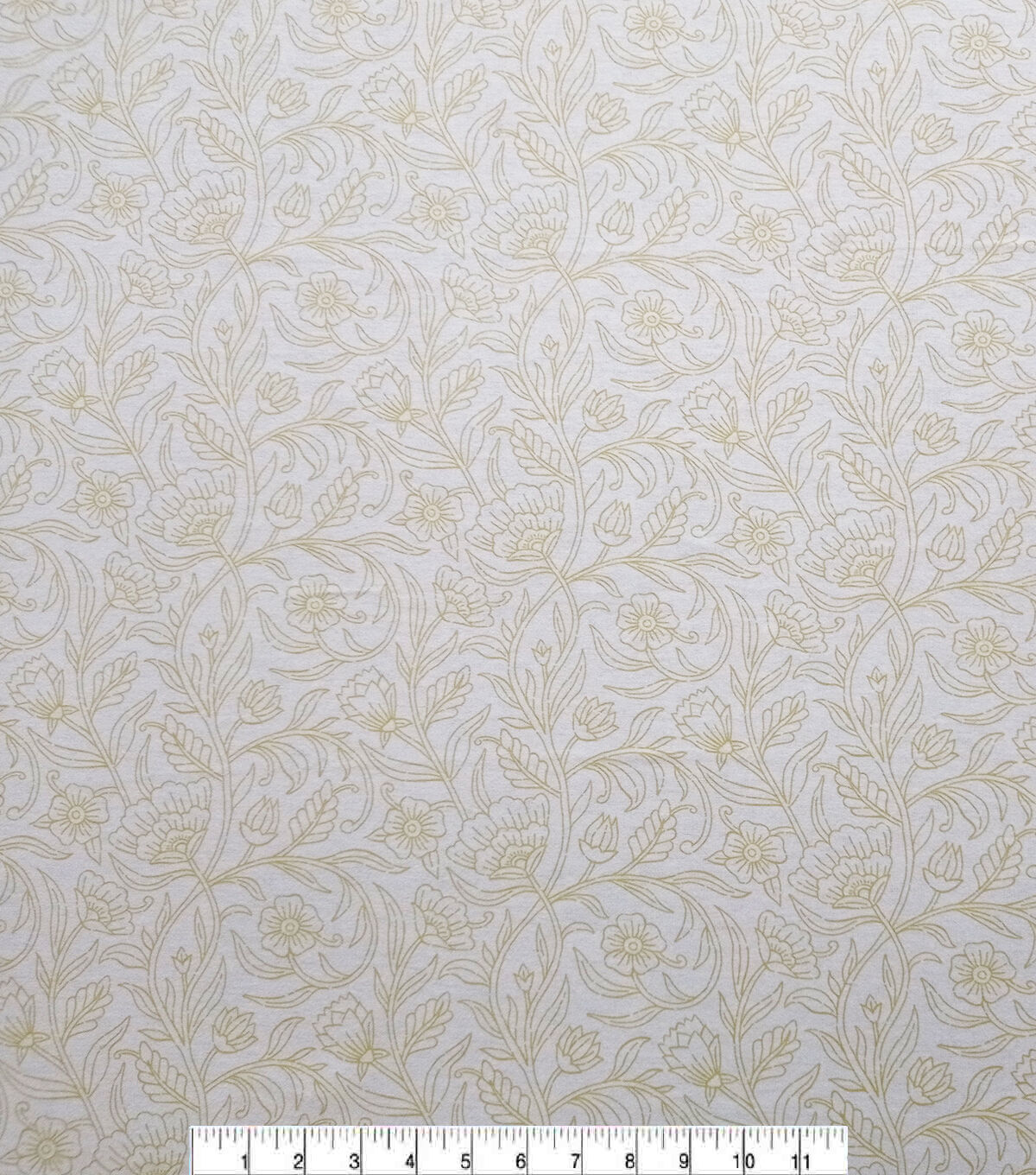 Gold Floral Super Snuggle Flannel Fabric