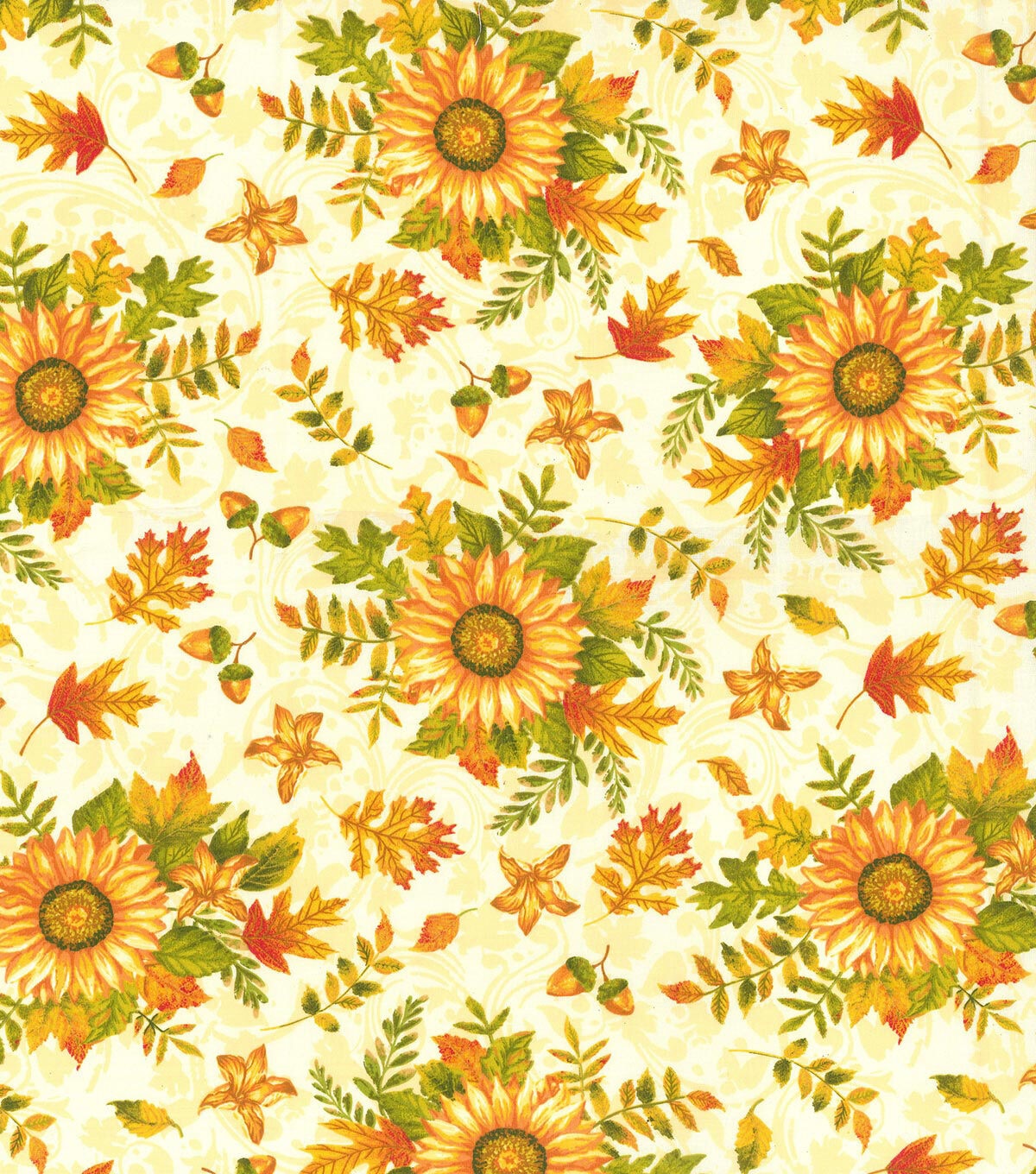 Fabric Traditions Changing Leaves Sunflowers Harvest Cotton Fabric
