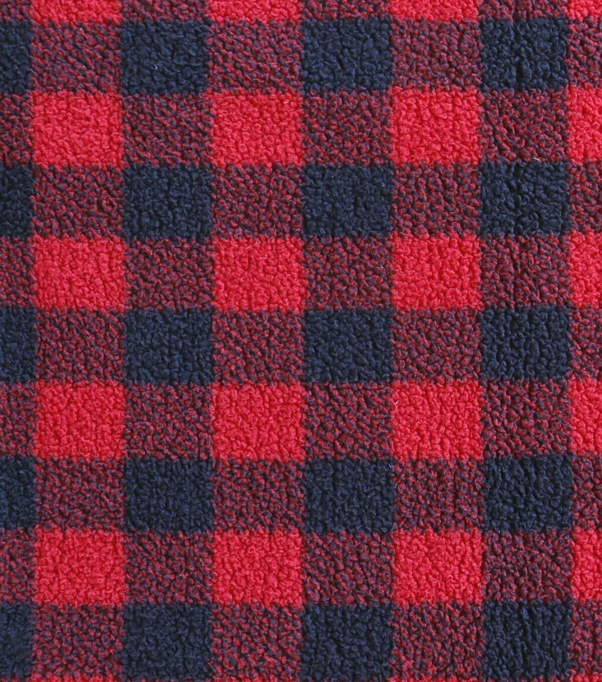 Red & Black Buffalo Checks Sherpa Fabric