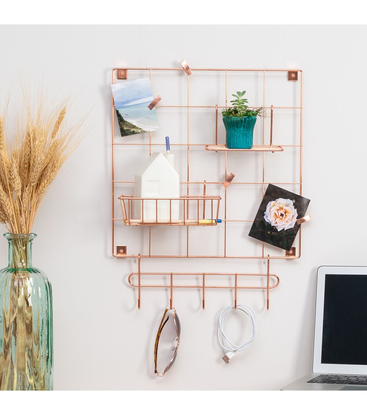 Honey Can Do 8pc Wire Wall Grid Copper