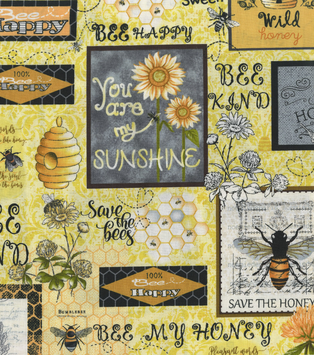 Hi Fashion Bee Patchwork Premium Print Cotton Fabric