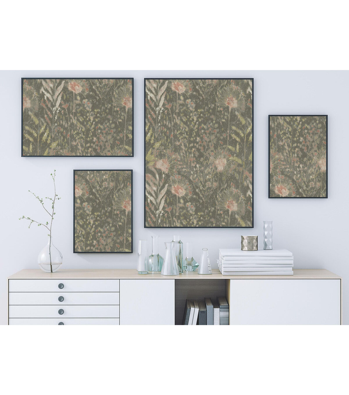 RoomMates 20.5 x 16.5' Brown Dandelion Peel & Stick Wallpaper