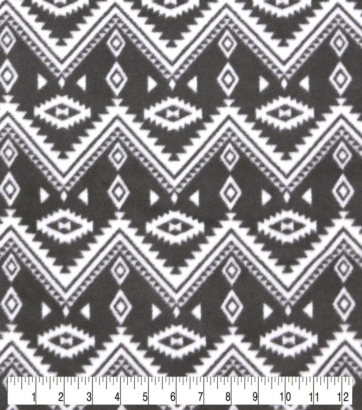 Aztec Pattern on Gray Anti Pill Fleece Fabric
