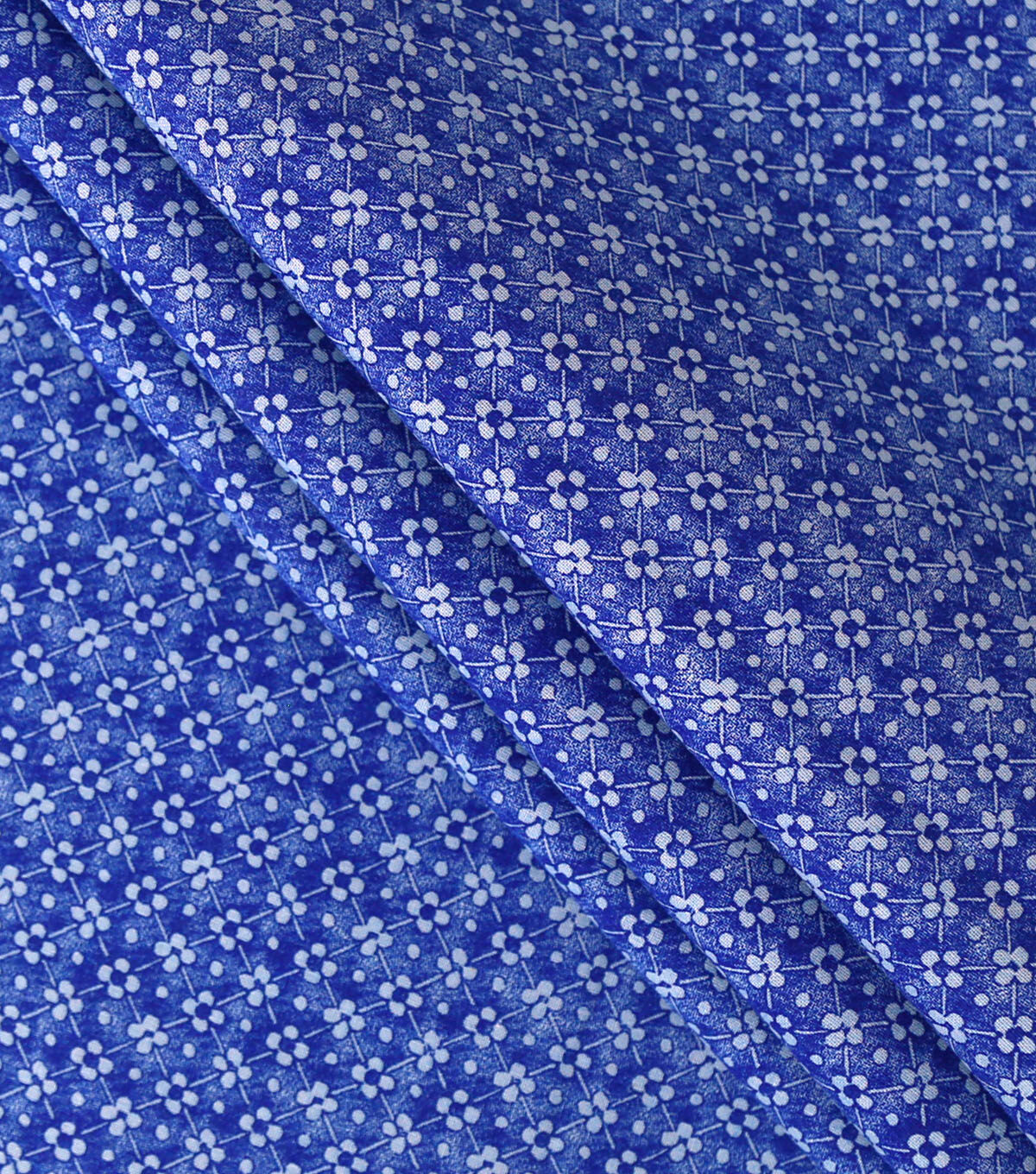 Blue Packed Diamond Floral Quilt Cotton Fabric by Keepsake Calico