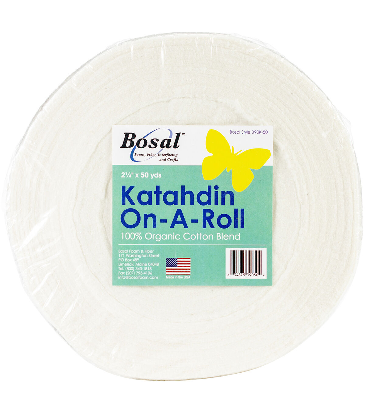 Bosal Katahdin On A Roll 100% Organic Cotton Batting 2.25''x50yd