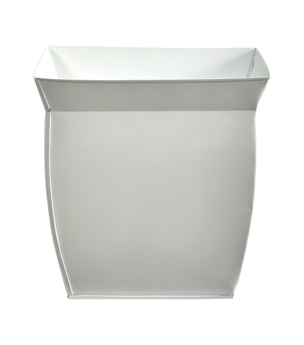 Nearly Natural 12 White Fluted Metal Planter