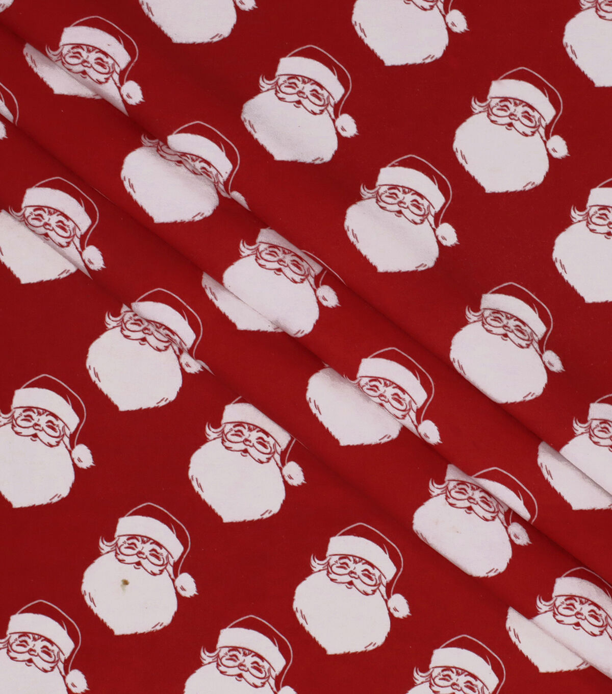 Santa Faces on Red Super Snuggle Christmas Flannel Fabric