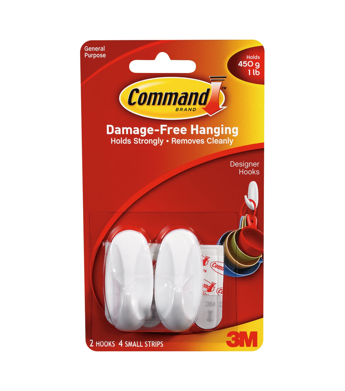 Command 6ct White Small Hooks & Adhesive Strips