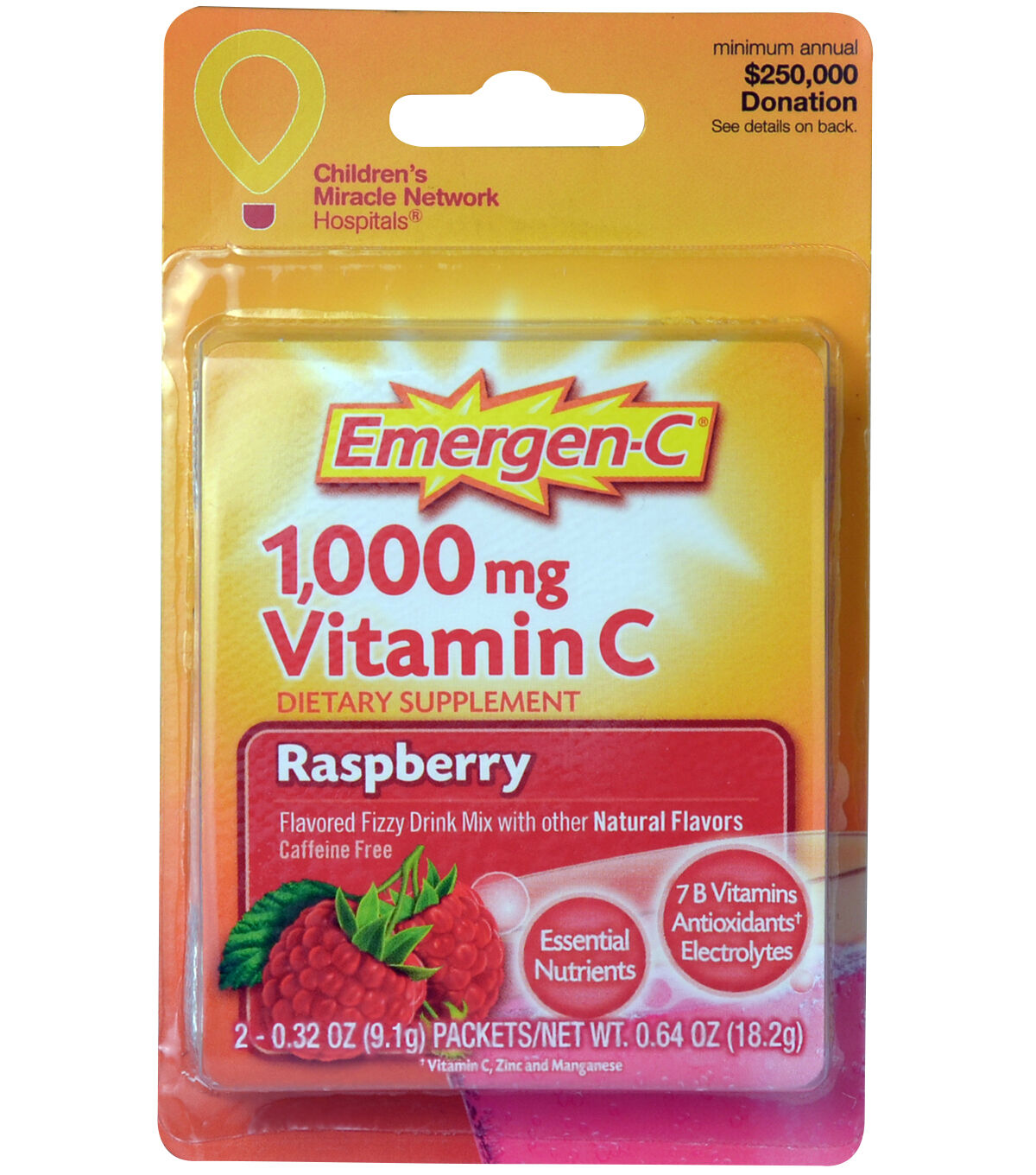 Emergen-C 2 pk Vitamin C Dietary Supplement Drink Mix - Raspberry