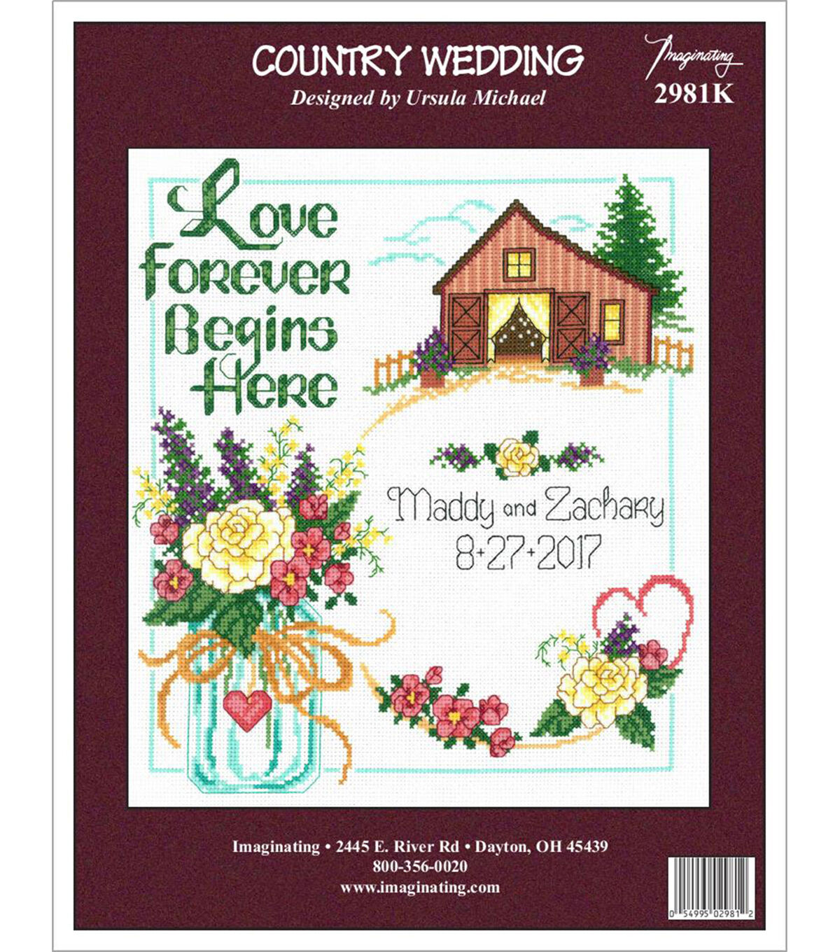 Imaginating 10.5 x 11.5 Country Wedding Counted Cross Stitch Kit