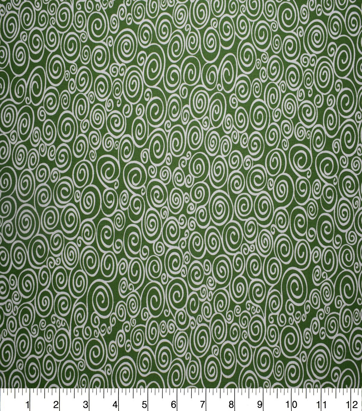 Swirls on Green Cotton Fabric by Quilter's Showcase