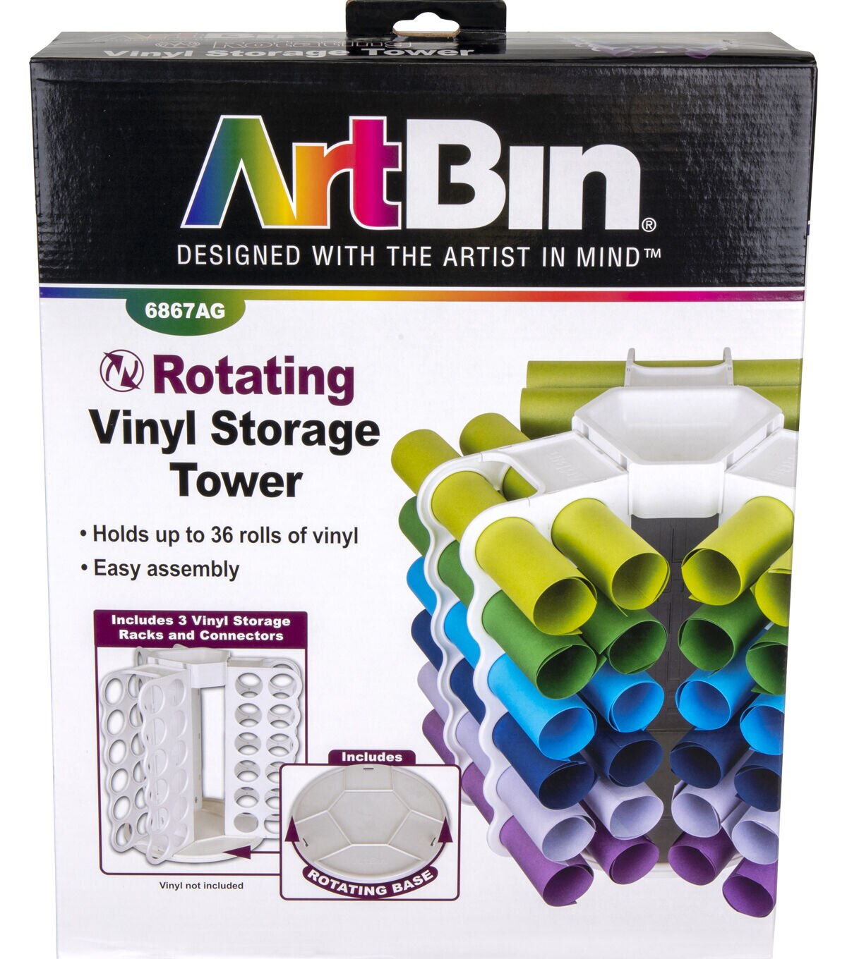 ArtBin 13 Plastic 36 Roll Rotating Vinyl Storage Tower