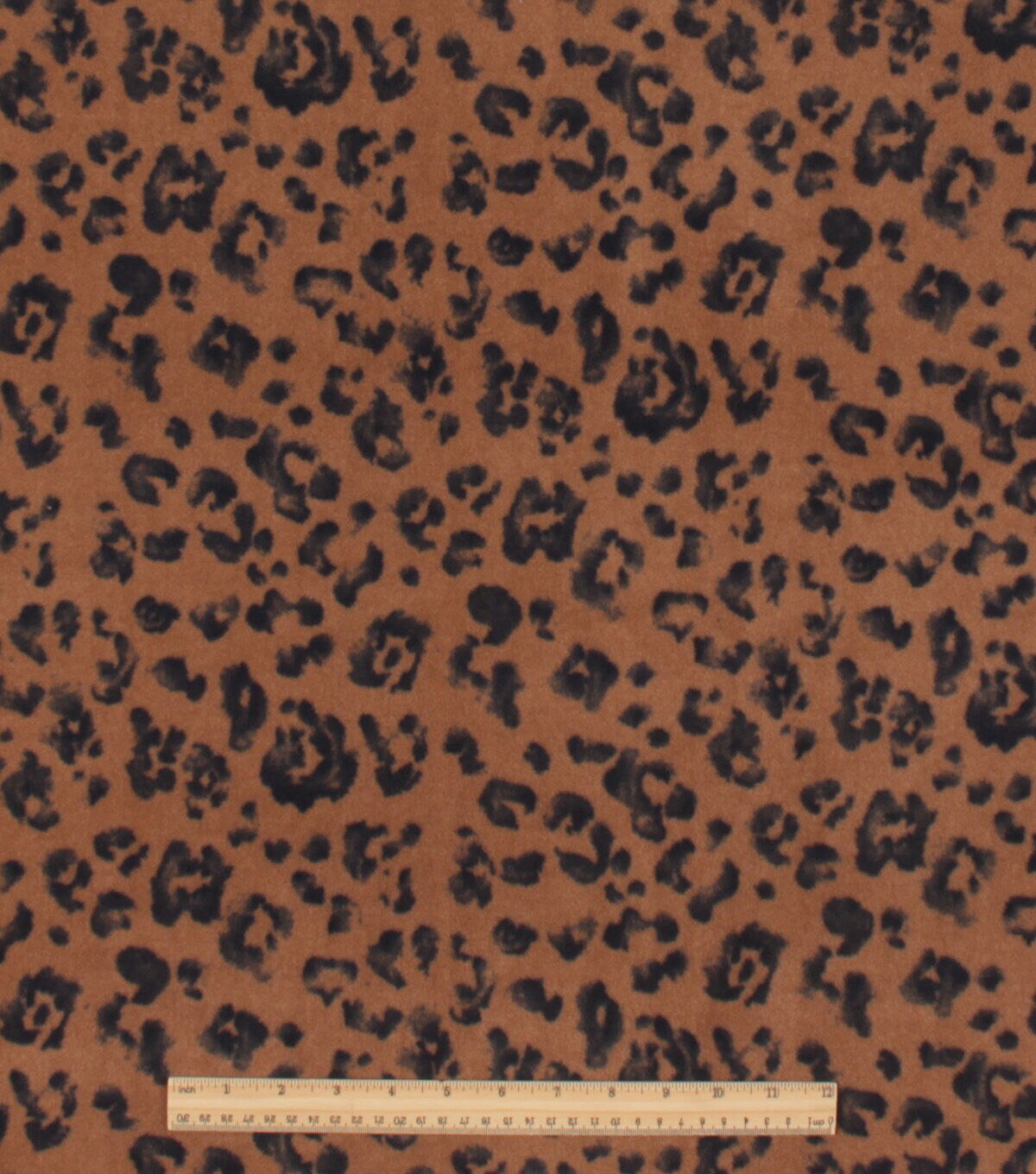 Cheetah Print on Brown Anti Pill Fleece Fabric