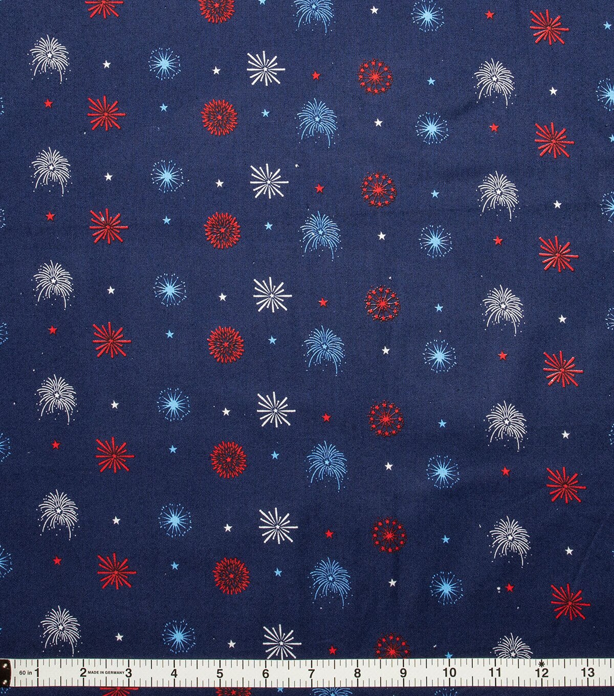 Mini Fireworks And Stars Patriotic Cotton Fabric