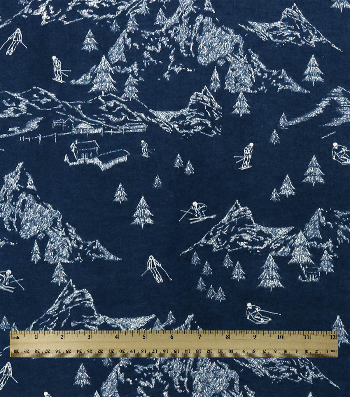 Mountains On Blue Super Snuggle Flannel Fabric