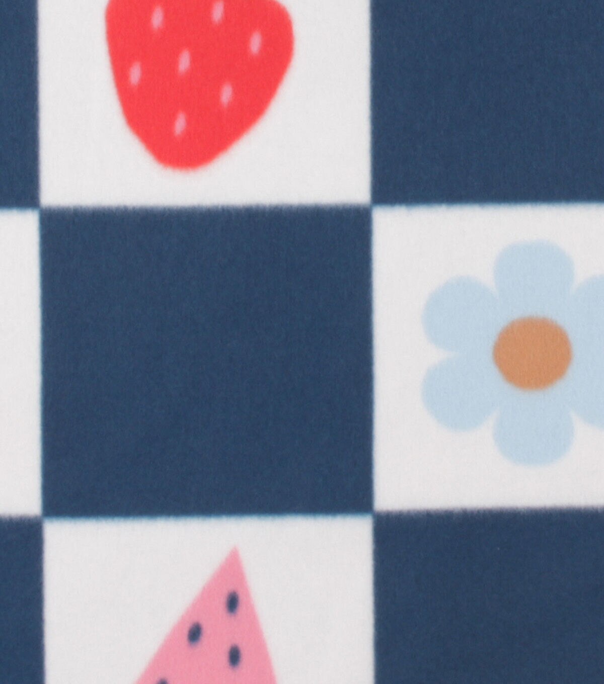 Blue Check Blizzard Fleece Fabric