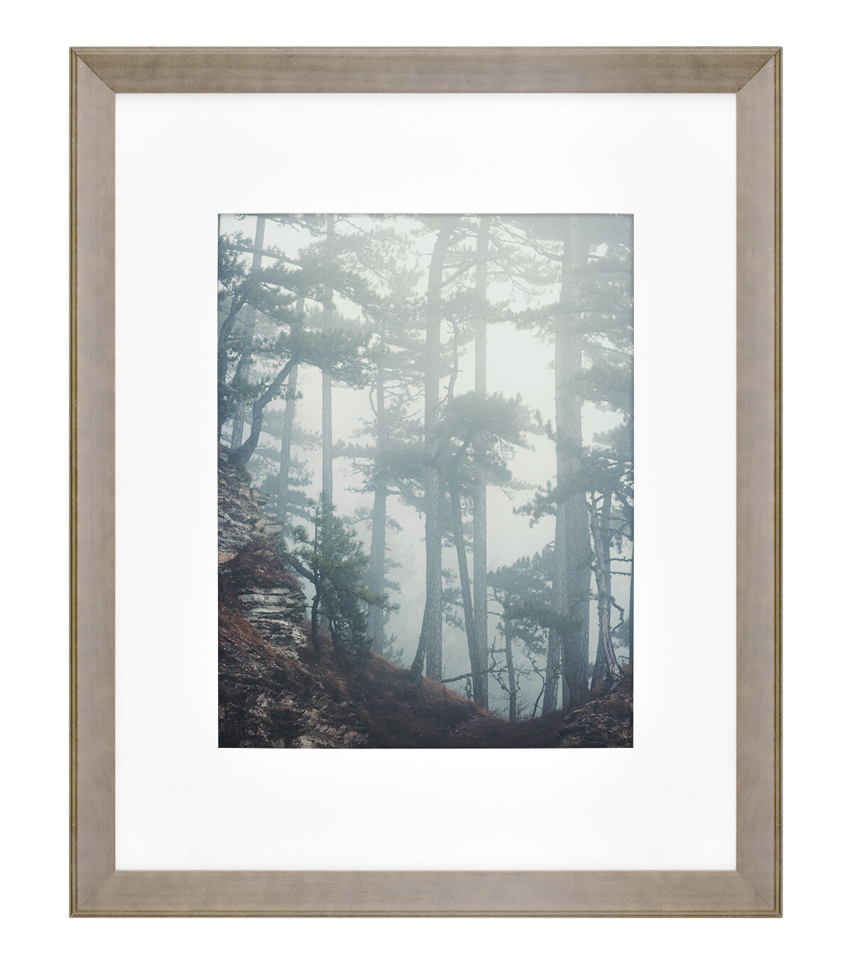 Walden Woods 16x20 Matted to 11x14 Gray Wall Frame